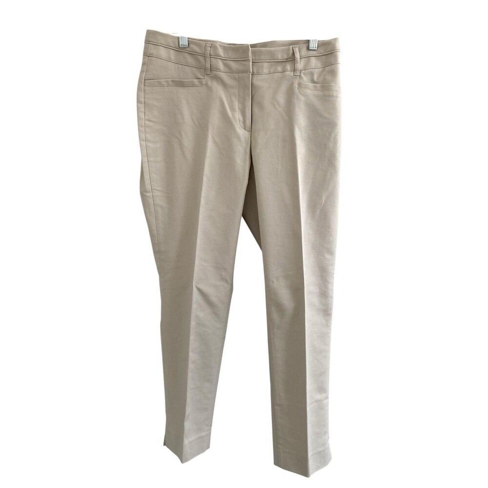 New RAFAELLA Women’s Beige Classic Fit Dress Ankle Pants Size 8 Cotton Blend - Picture 1 of 10